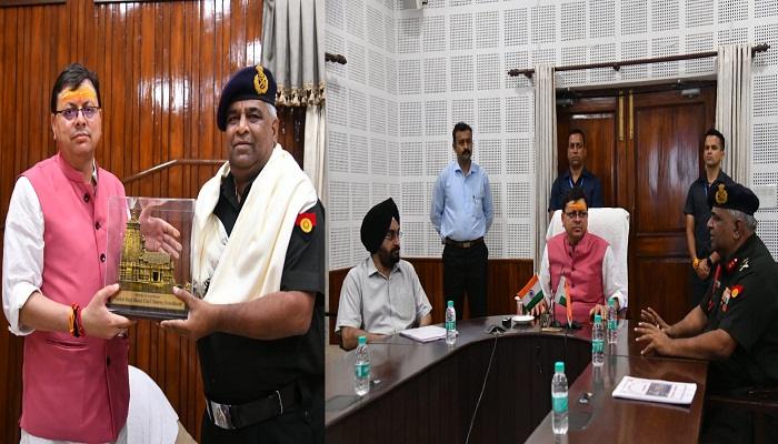 मेजर जनरल एन.एस. राजपुरोहित ने सीएम धामी से की शिष्टाचार भेंट