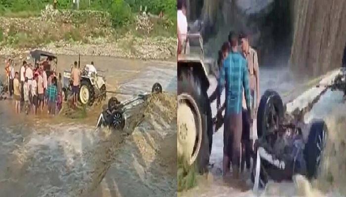 ढेला नदी में आया तेज बहाव, बह गई अर्टिगा कार, 9 की मौत
