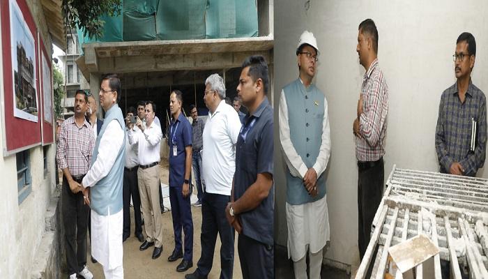 सीएम धामी ने निर्माणाधीन भवन ‘उत्तराखण्ड निवास’का  किया निरीक्षण