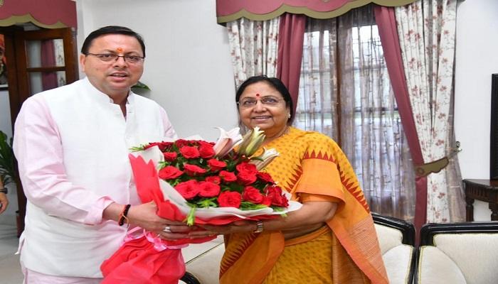 सीएम धामी से पूर्व राज्यपाल बेबी मौर्य ने की भेंट