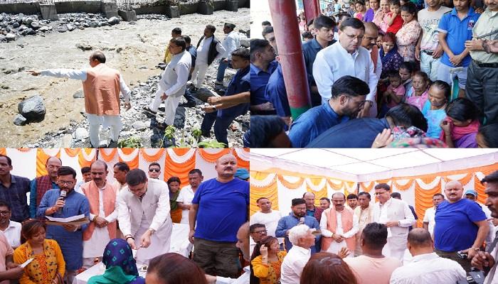 सीएम धामी ने आपदा प्रभावित धारचूला का किया स्थलीय और हवाई निरीक्षण