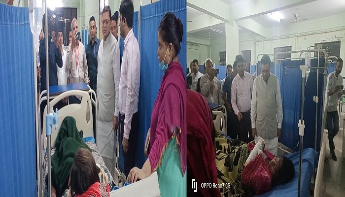 सीएम धामी ने आकाशीय बिजली गिरने से घायल महिलाओं से की मुलाकत, जाना हाल