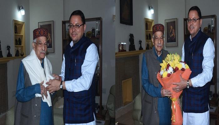 सीएम धामी ने मुरली मनोहर जोशी से की शिष्टाचार भेंट