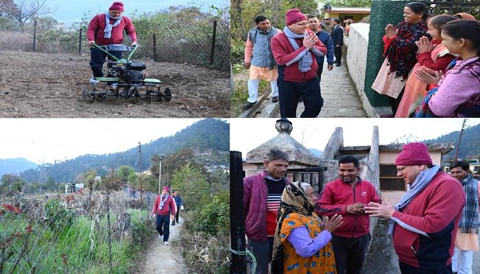मुख्यमंत्री धामी ने खेत जोत कर की दिन की शुरुआत