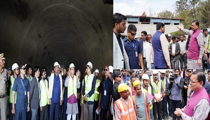 सीएम धामी ने दिल्ली-देहरादून एक्सप्रेस वे निर्माण कार्य किया निरीक्षण