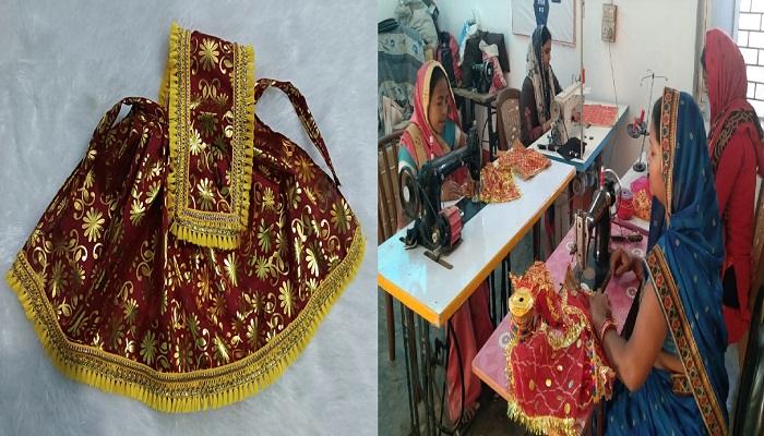 महिलाओं के बनाए उत्पादों से सजा है मां का दरबार