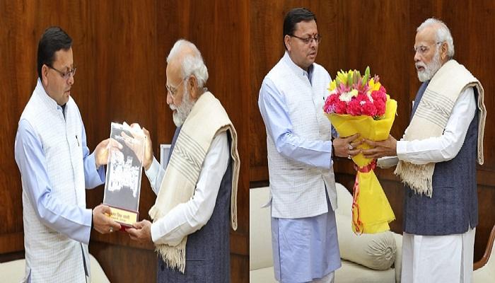 सीएम धामी ने पीएम मोदी से की मुलाकात, कई मुद्दों पर हुई चर्चा