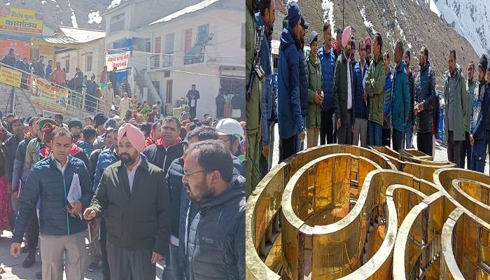 मुख्य सचिव ने केदारनाथ धाम में चल रहे निर्माण कार्य का किया निरीक्षण