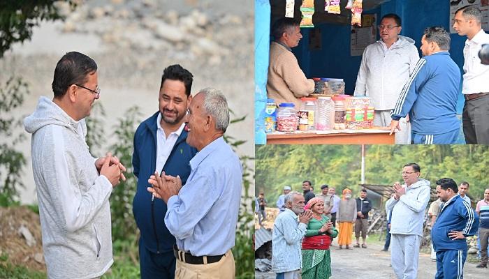 मॉर्निंग वॉक पर निकले सीएम धामी ने ग्रामवासियों से की मुलाकात, जाना उनका कुशलक्षेम