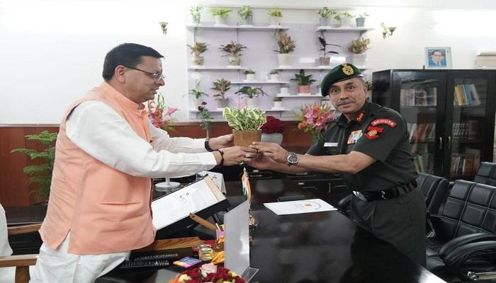 मुख्यमंत्री धामी से मिले जीओसी लेफ्टिनेंट जनरल सुब्रमणि