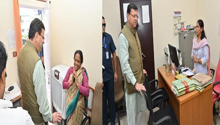 अचानक बाल विकास अनुभाग पहुंचे मुख्यमंत्री धामी