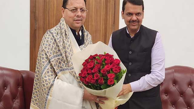 सीएम धामी ने महाराष्ट्र के उपमुख्यमंत्री देवेंद्र फडणवीस से की भेंट