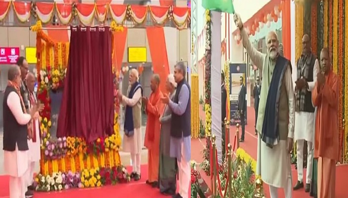 पीएम मोदी ने अयोध्या धाम जंक्शन का किया उद्घाटन, 8 ट्रेनों को दिखाई हरी झंडी