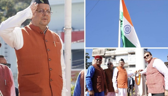 सीएम धामी ने किया राष्ट्रीय ध्वज स्मारक का लोकार्पण, 100 फीट ऊंचा फहराया तिरंगा