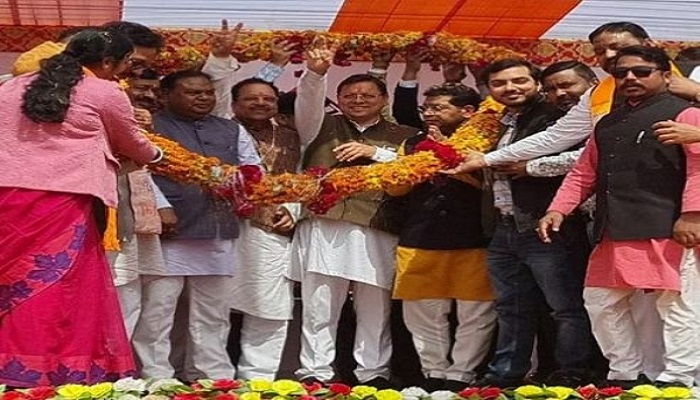धामी ने रुद्रपुर में 54479 लाख के कार्यों की रखी आधारशिला, सुना मोदी का वर्चुअल संबोधन