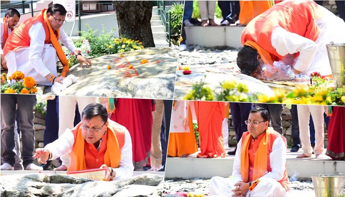 मुख्यमंत्री धामी ने बाबा नीब करौरी का लिया आशीर्वाद