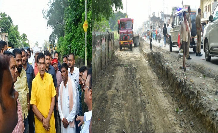 एके शर्मा ने मुहम्मदाबाद-गोहना में राजमार्ग के चौड़ीकरण कार्य का किया स्थलीय निरीक्षण