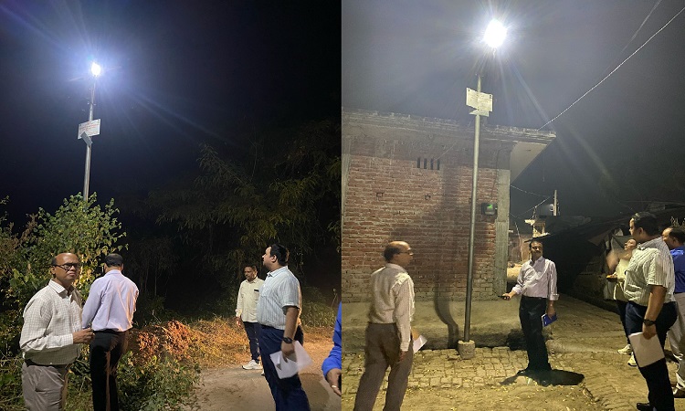 यूपीनेडा निदेशक ने किया सोलर स्ट्रीट लाइटों का स्थलीय निरीक्षण