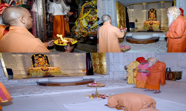 मुख्यमंत्री ने रामलला के दरबार में नवाया शीश, हनुमानगढ़ी में टेका मत्था