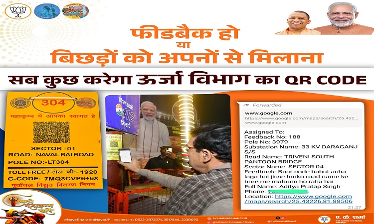 महाकुम्भ में श्रद्धालुओं की मदद के लिए जीआइएस आधारित क्यूआर कोड का किया जा रहा उपयोग