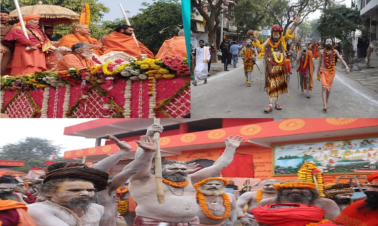 भगवान कार्तिकेय की धर्म ध्वजा लेकर हुआ श्री पंचायती निरंजनी अखाड़े का छावनी प्रवेश