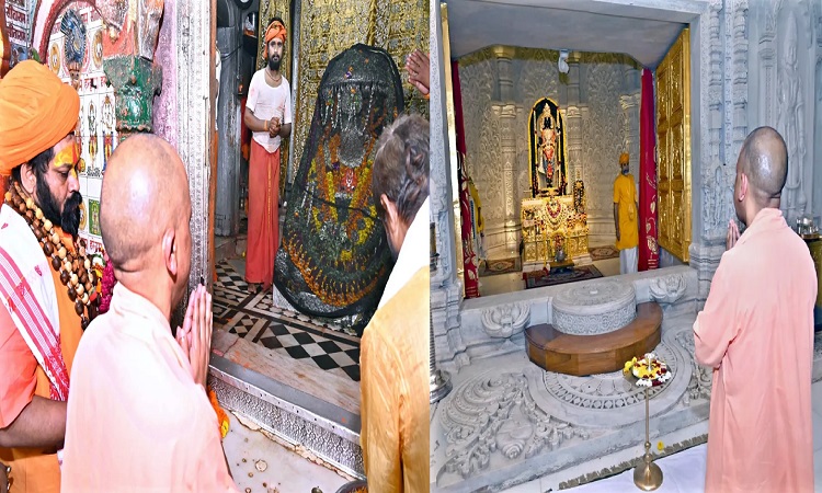 सीएम योगी ने हनुमानगढ़ी में लगाई हाजिरी, रामलला के श्रीचरणों में झुकाया शीश