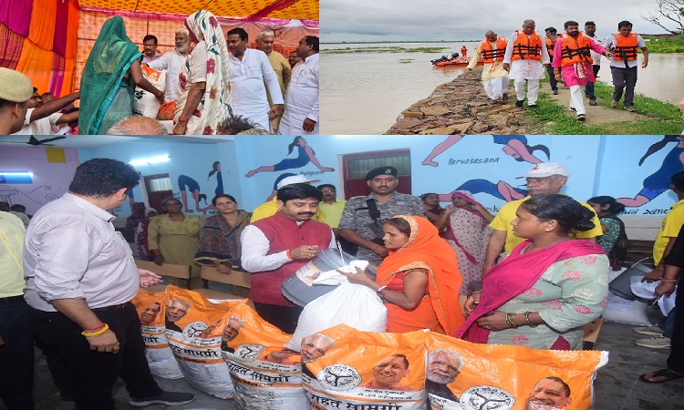 बाढ़ पीड़ितों की मसीहा बनी योगी सरकार, अब तक 47 हजार से अधिक लोगाें को दी राहत