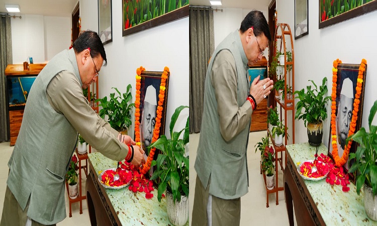 सीएम धामी ने दी पंडित गोविंद वल्लभ पंत की 138वीं जयंती पर श्रद्धांजलि