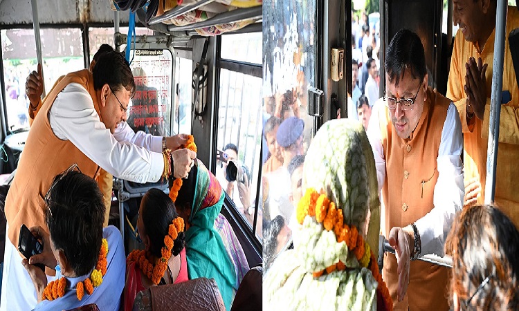 मुख्यमंत्री पुष्कर सिंह धामी ने श्रद्धालुओं के दल को गंगोत्री धाम के लिए किया रवाना