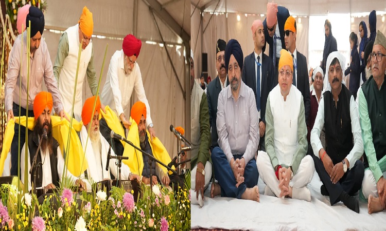 सीएम धामी ने गुरुनानक जयंती के अवसर पर गुरुद्वारा श्री गुरूसिंह सभा रेसकोर्स में टेका मथा