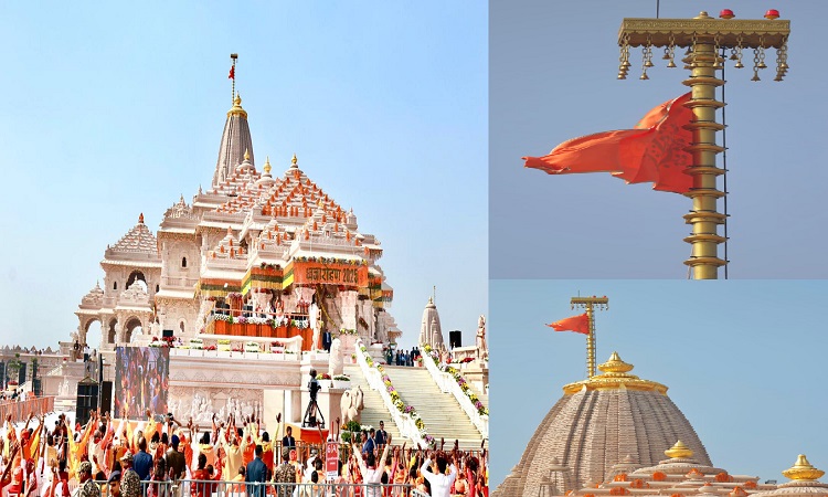 सदियों की प्रतीक्षा के बाद अयोध्या में धर्मध्वज का आरोहण, संत समाज भावविभोर