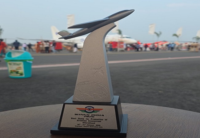 Wings India 2026 में उत्तराखंड को “Best State for Promotion of Aviation Ecosystem” सम्मान