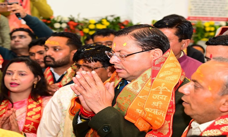 खाटू श्याम धाम में प्राण प्रतिष्ठा महोत्सव में पहुंचे सीएम धामी