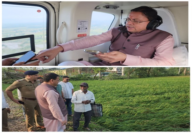 बाजपुर में भीषण ओलावृष्टि से फसलों को नुकसान, सूचना मिलते ही किसानों के बीच पहुंचे सीएम धामी