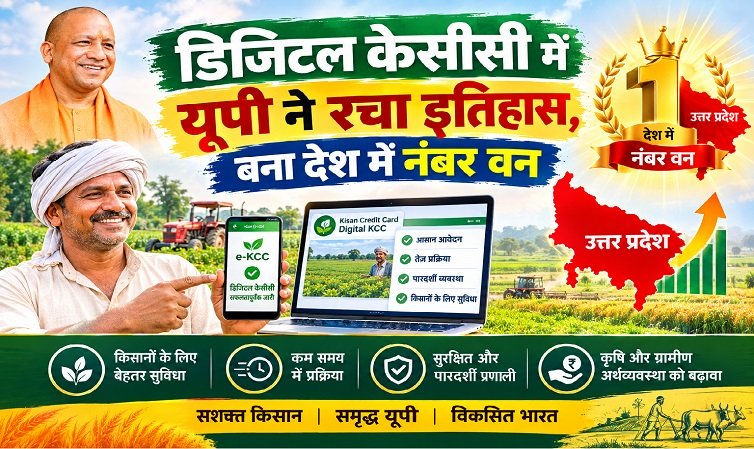 डिजिटल केसीसी में यूपी ने रचा इतिहास, बना देश में नंबर वन